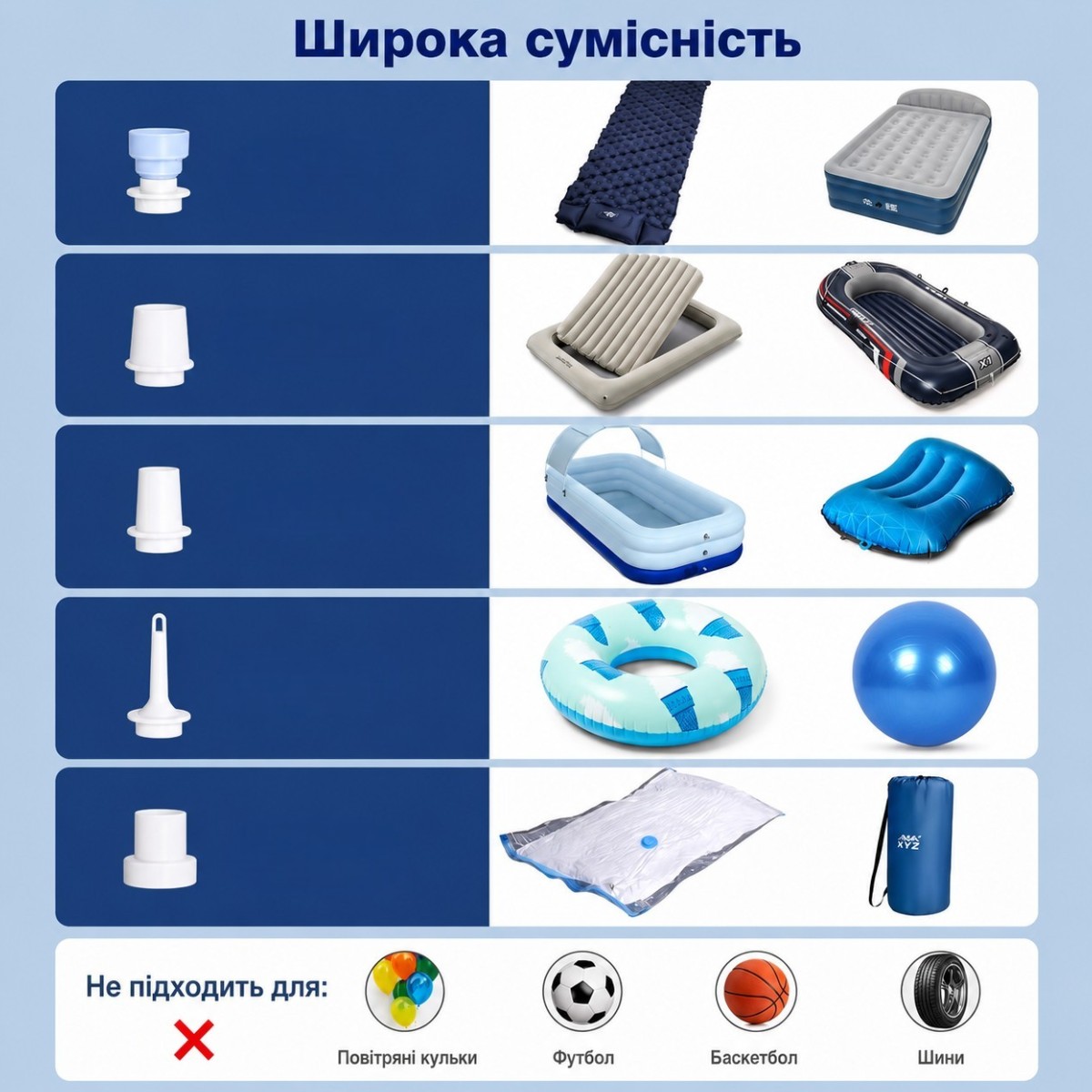 Электрический насос Electric Pump 2в1 насос для вакуумирования пакетов, насос для надувных изделий