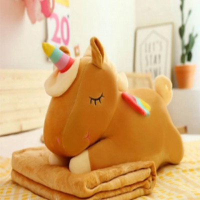 Игрушка плед трансформер 3 в 1 Happy Toys микрофибра (24406) Единорог Сплюшка (Коричневый)