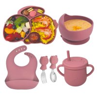 Детский силиконовый набор посуды для кормления Tableware Set 