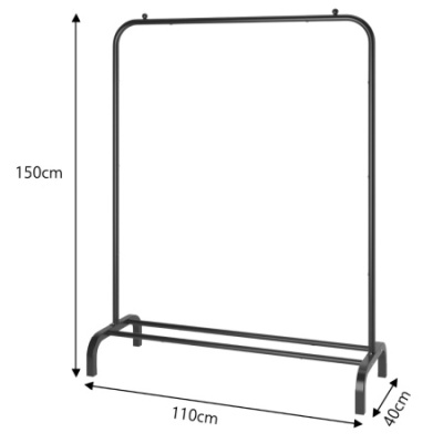 Вешалка-стойка для одежды Double Pole 110 х 40 х 150 см (R88771) (Черный)