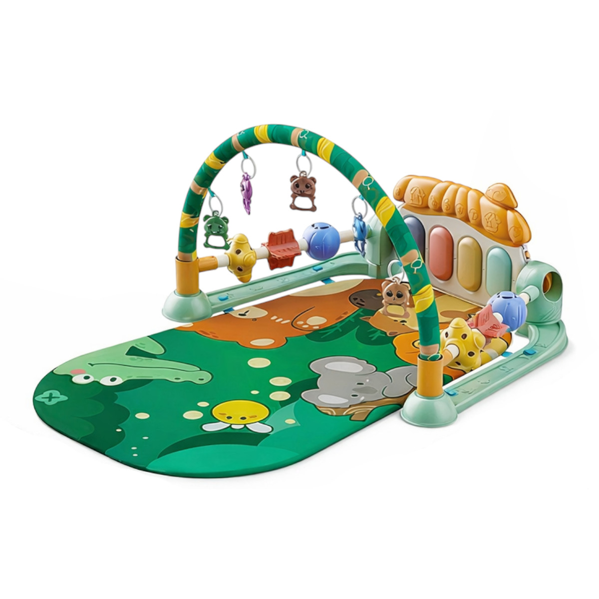 Развивающий коврик для детей Baby Gym с дугой, пианино и подвесками (88619-4)