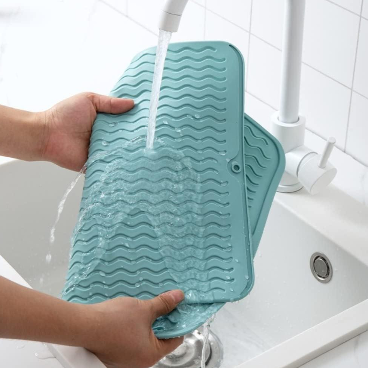 Коврик силиконовый для сушки посуды Silicone Mat 40 х 45 см (180 BM) (Бирюзовый)