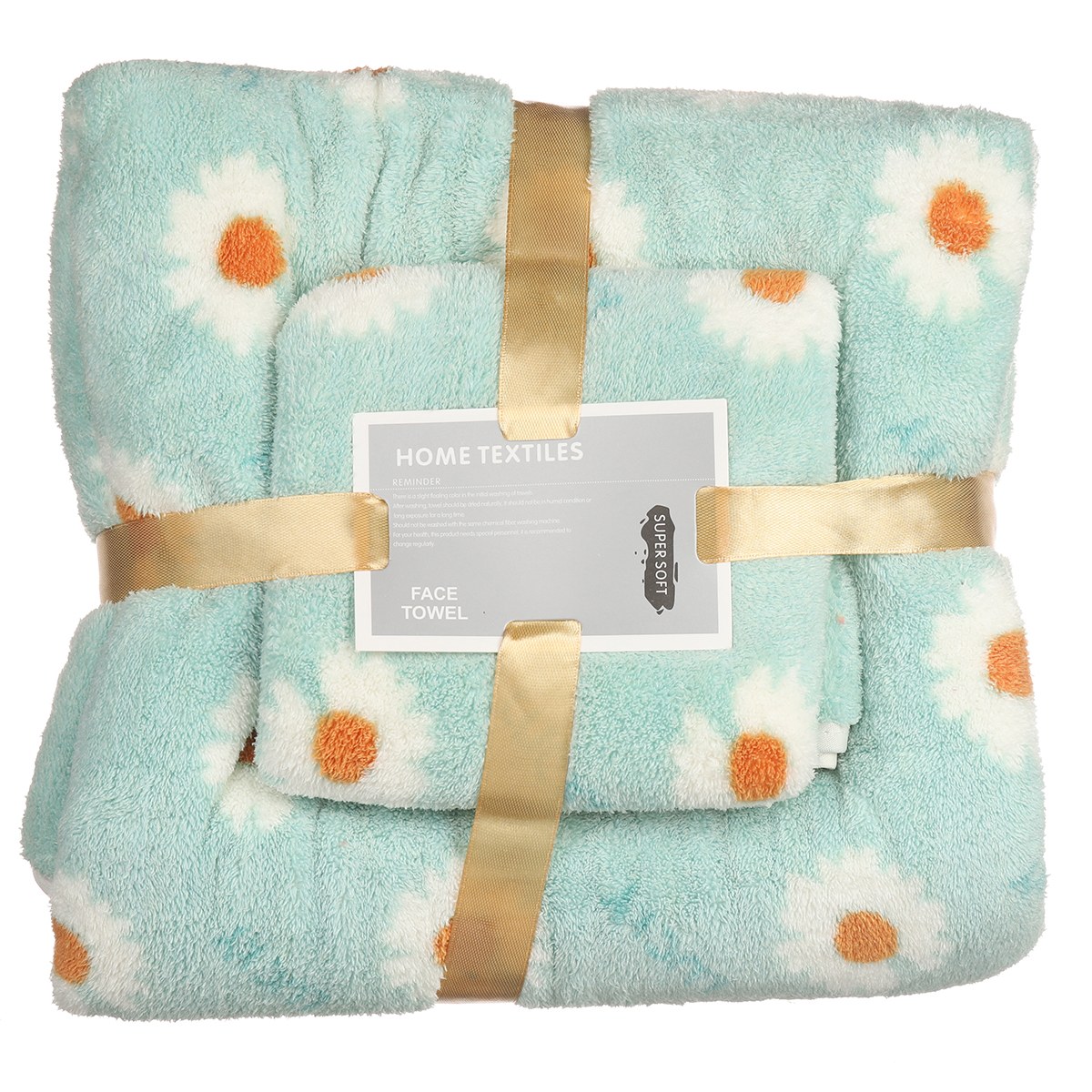 Набір рушників HOME TEXTILES мікрофібра 135 х 70 і 75 х 35 см Ромашка (30609)