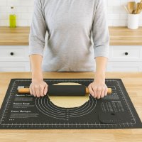 Коврик силиконовый для раскатки теста и выпечки со скалкой и шпателем A-PLUS (4056 G)