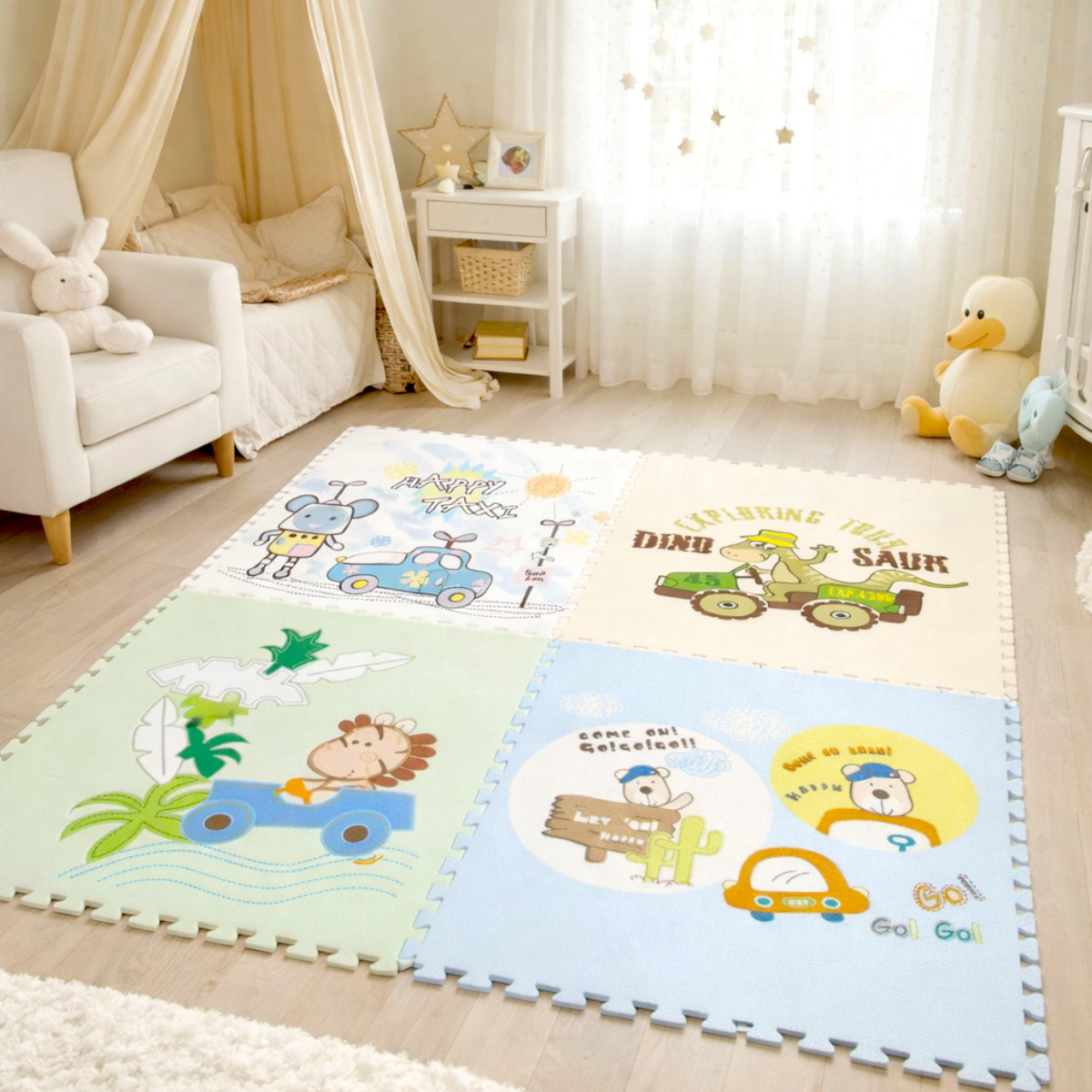 Детский коврик-пазл развивающий, игровой для ползания малышей Puzzle Mat 60 х 60 см 4 шт (C 73914)
