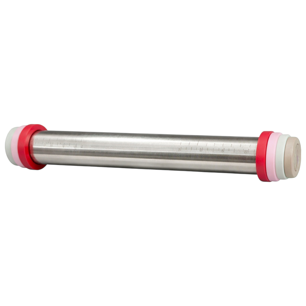 Качалка для тіста металева з кільцями для регулювання товщини Rolling Pin 35.5 см (R41022)