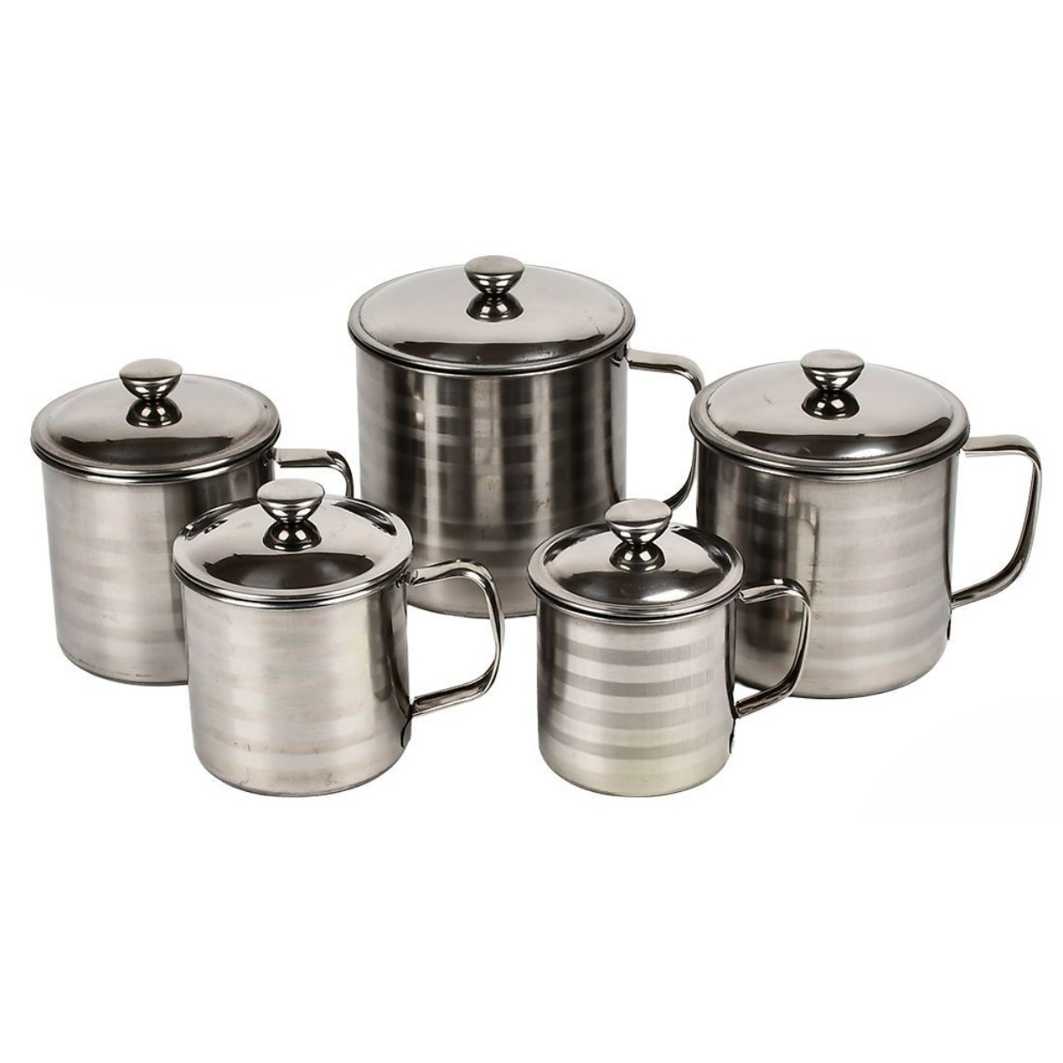 Набір туристичних кухлів з кришками Cup Sets з нержавіючої сталі 5 шт (R93224)