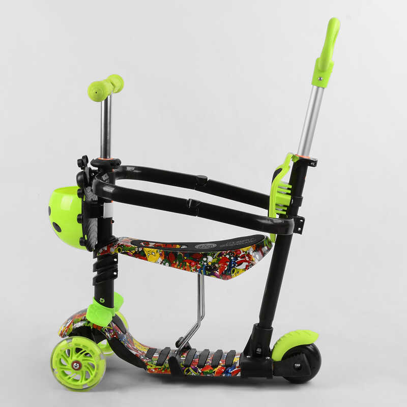 Самокат_5в1_S_1453_(1)_Best_Scooter_АБСТРАКЦИЯ_с_защитным_бампером_PU_колеса_ПОДСВЕТКА__КОЛЕС_в_коро