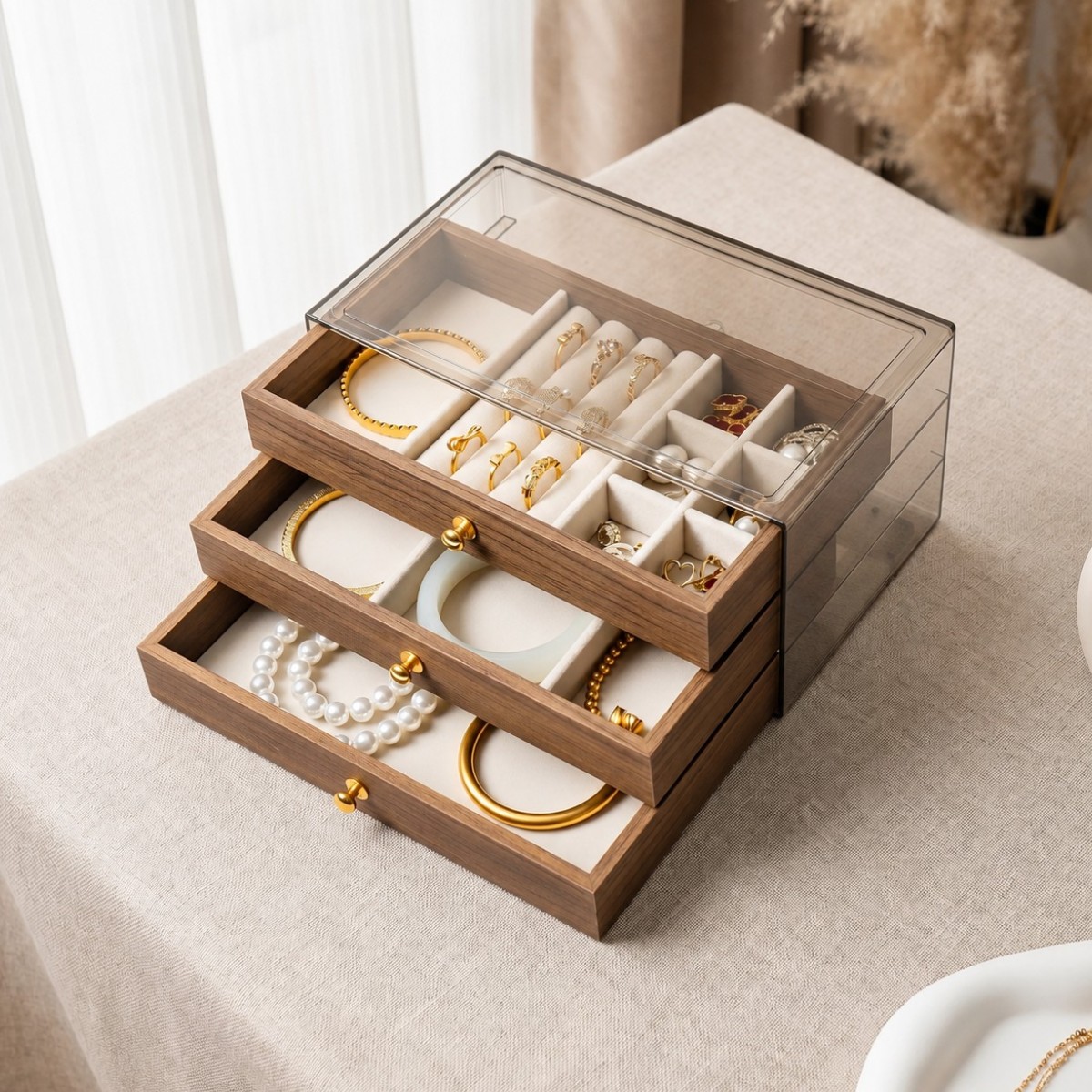 Шкатулка органайзер для зберігання ювелірних виробів Jewelry Box скринька з відділеннями для прикрас