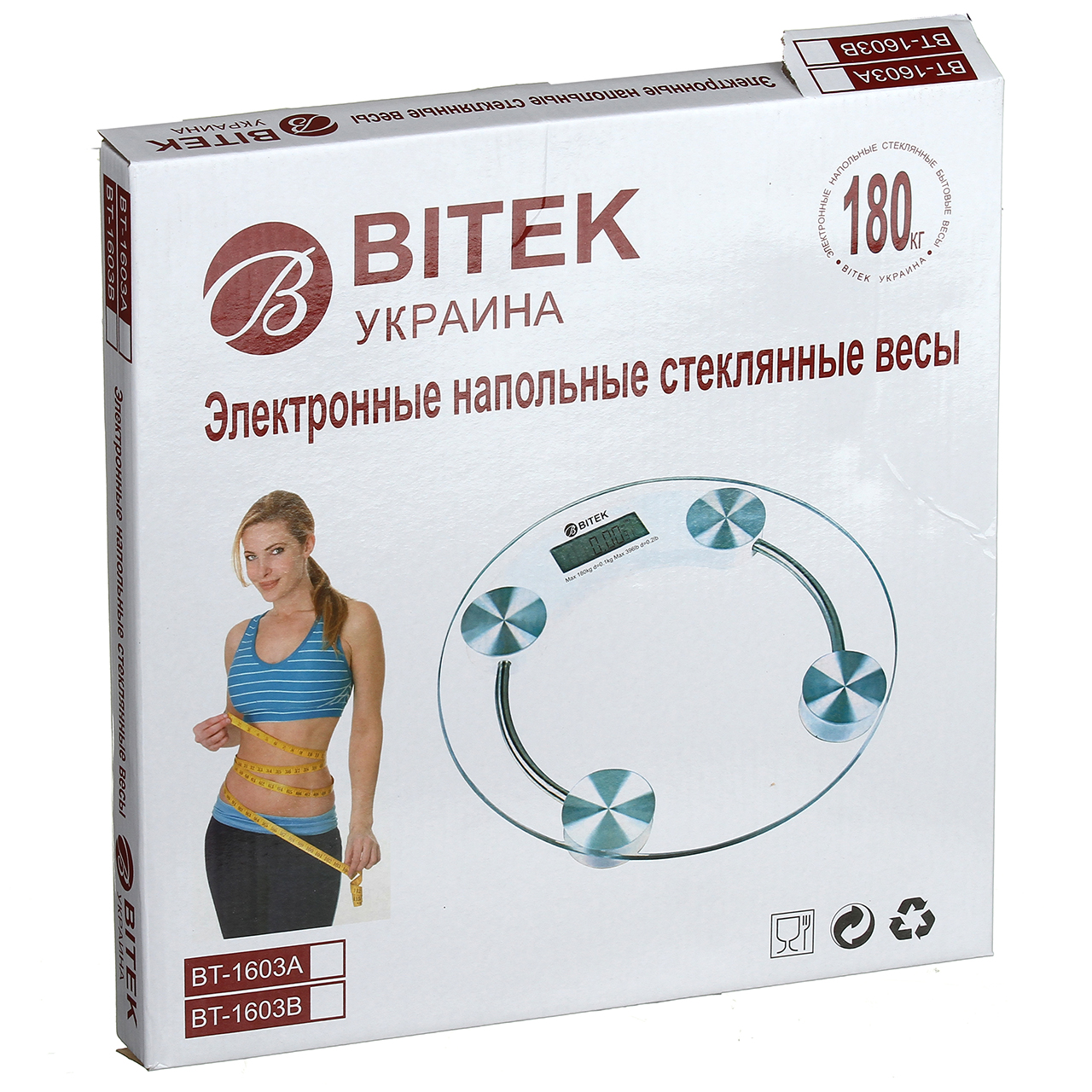 Весы напольные ВИТЕК 180 кг (2003B) + датчик температуры