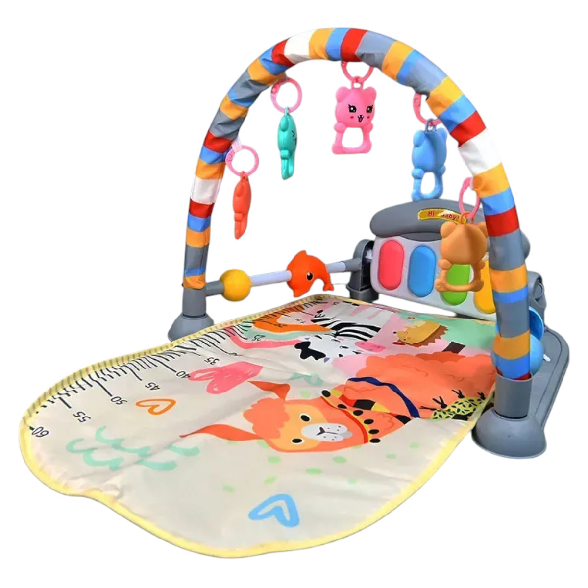 Развивающий коврик для детей Baby Piano Gym с дугой, пианино и подвесками (8808-6)