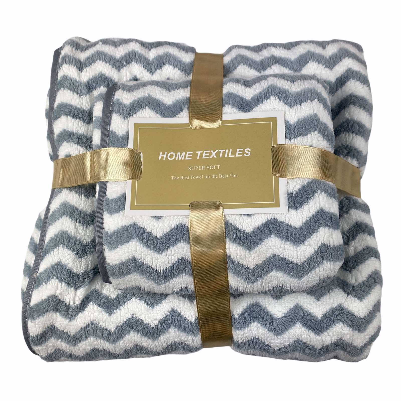 Набор полотенец HOME TEXTILES микрофибра 140 х 70 и 75 х 35 см (29164) Зигзаг