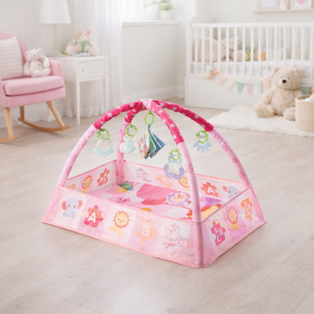 Дитячий килимок з м’якими бортиками Baby Play Gym розвиваючий кокон, ігровий килимок-манеж (515)