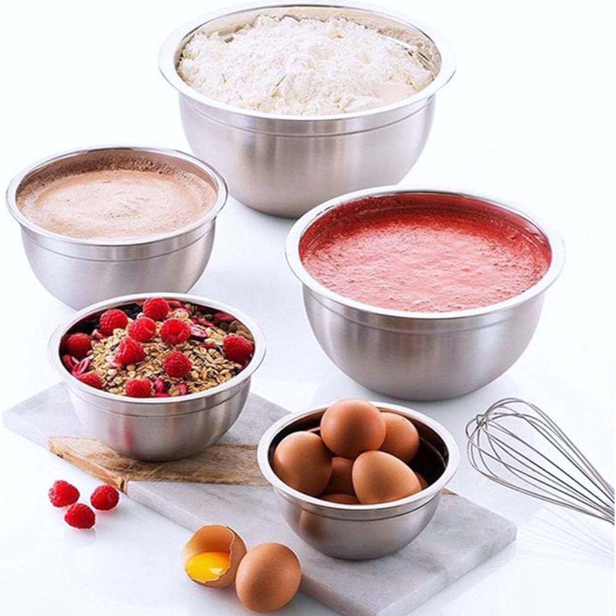 Набір мисок із кришками Salad Bowl із нержавіючої сталі 10 предметів (R93816-10)