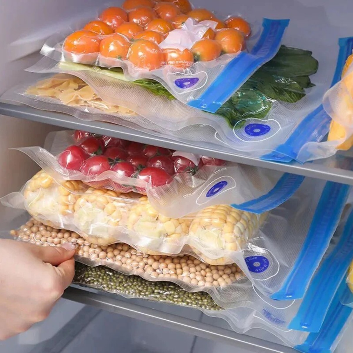 Вакуумні пакети Vacuum Bag для харчових продуктів із застібкою та клапаном 6 шт 21 х 22 см (R37418-22)