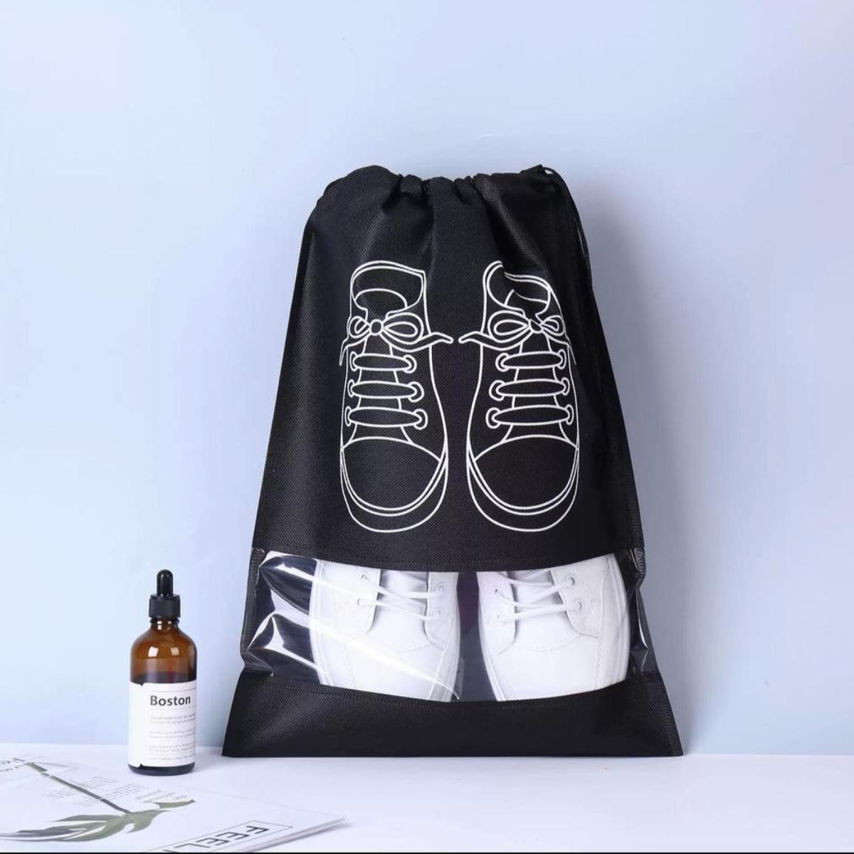 Чехол для хранения и перевозки обуви Shoe Bag на затяжках, с окошком 32 х 44 см (WW58742-4)