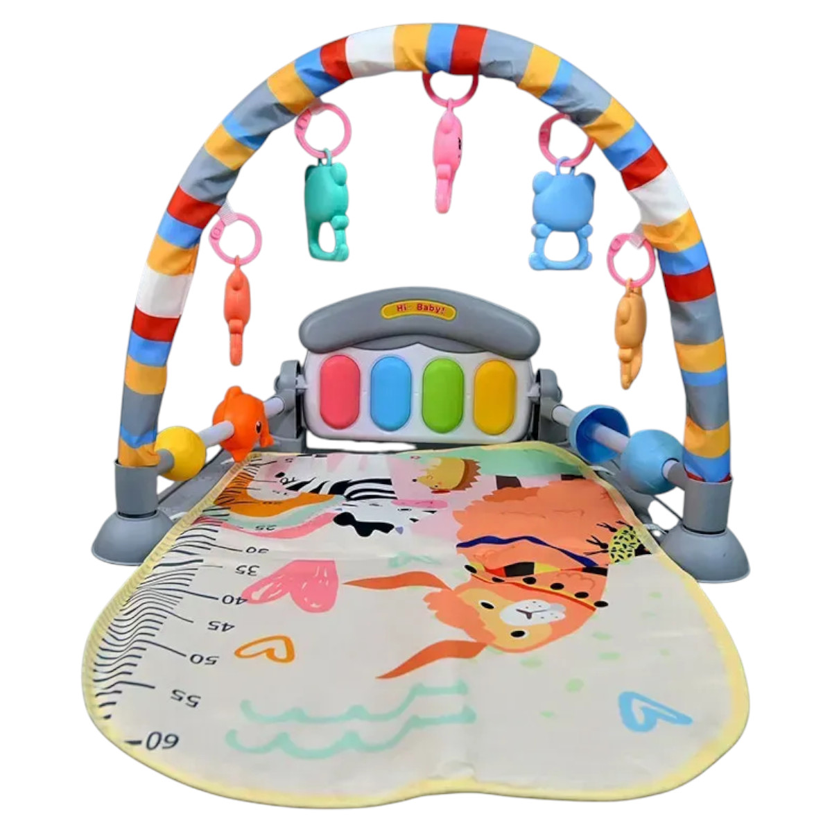 Развивающий коврик для детей Baby Piano Gym с дугой, пианино и подвесками (8808-6)