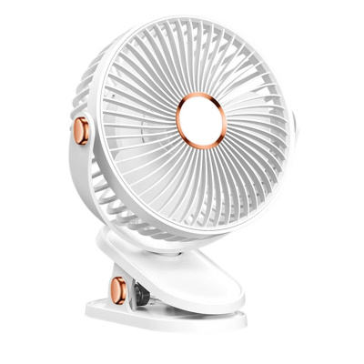 Портативный USB вентилятор на аккумуляторе с прищепкой Mini Fan (Белый)