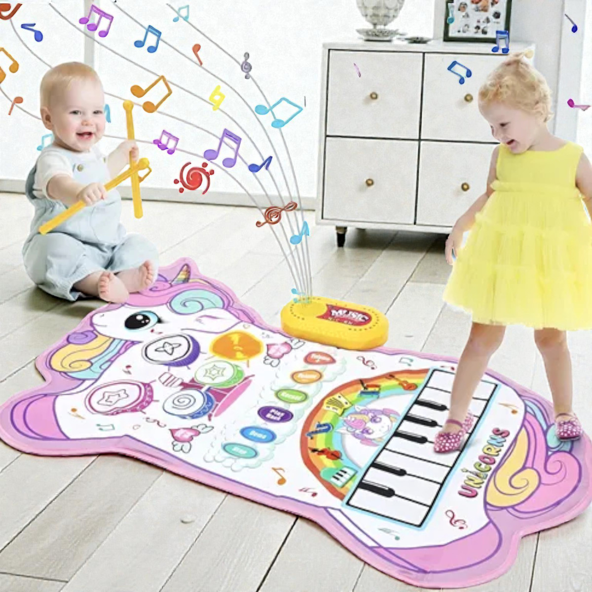 Детский музыкальный коврик 2 в 1 Music Blanket игрушка со звуками для детей (YYD-01)