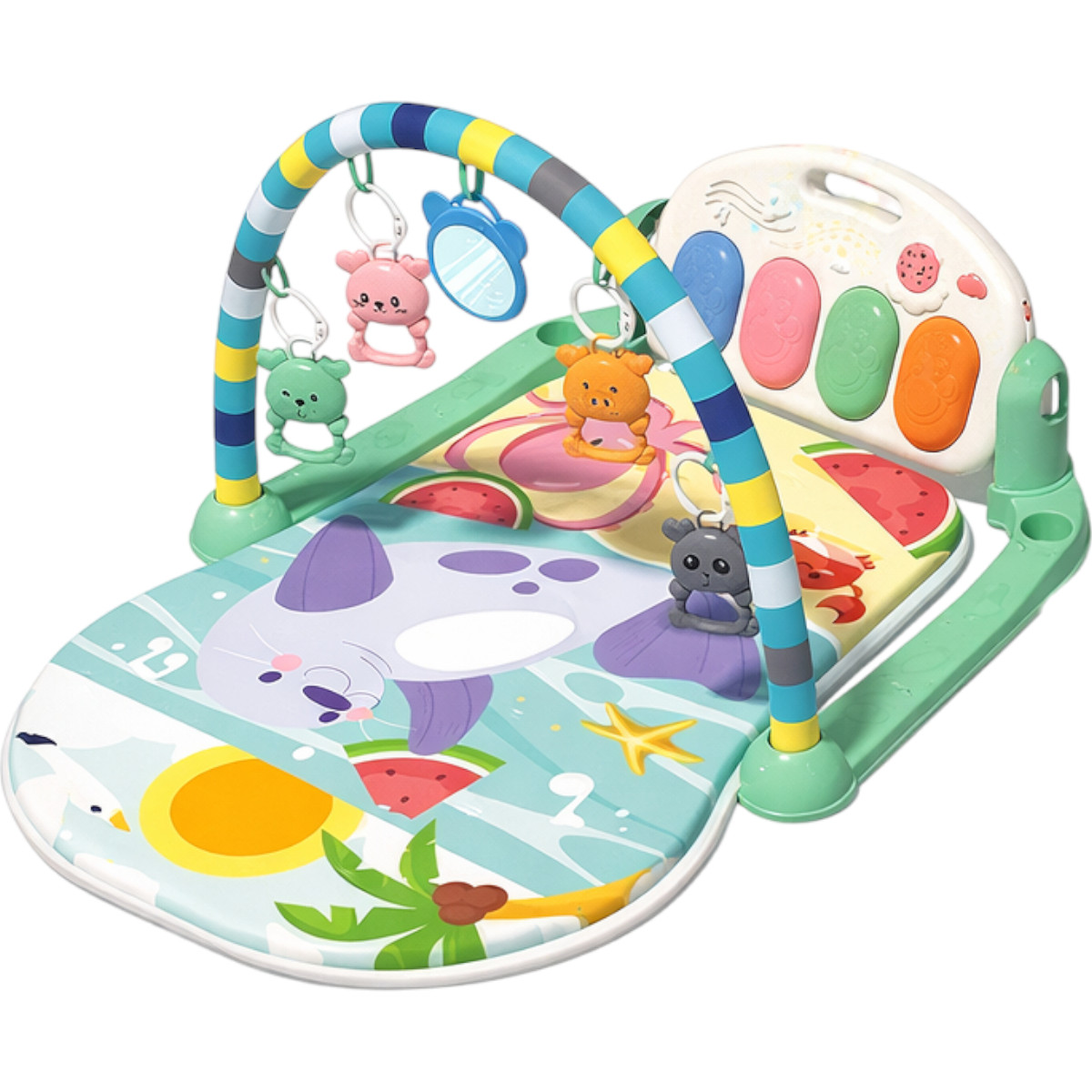 Розвиваючий килимок для дітей Rabbit Pedal Piano з дугою, піаніно та підвісками (1122-11 A)