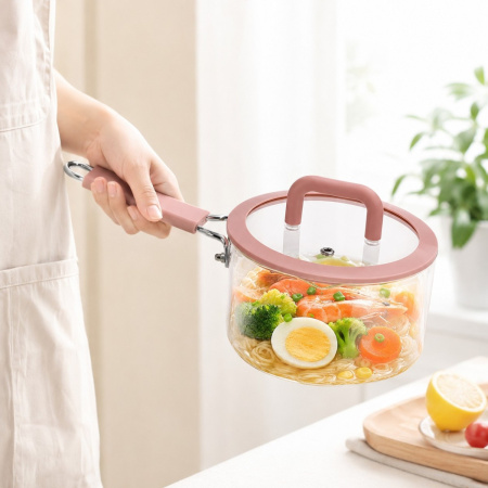 Ковш кухонный с боросиликатного скла Handled Glass Pot 1.8 л (1060) 