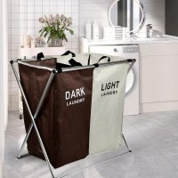 Корзина для белья складная Light&Dark 2 секции (R32366)