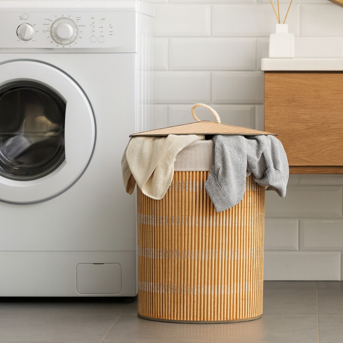 Бамбуковий кошик для білизни Bamboo Laundry з кришкою 48 х 35 х 60 см (R35876)