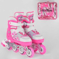 Ролики_7005-S_Best_Roller_размер_30-33_цвет_–_РОЗОВЫЙ_(6)_колёса_PU_ПЕРЕДНЕЕ_КОЛЕСО_СВЕТ_в_сумке_d_к