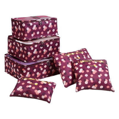 Набор дорожных сумок-органайзеров Laundry Pouch 6 шт 39 х 30 х 11 см (J01418) (Бордовый)