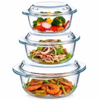 Набор стеклянных кастрюль A-PLUS 3 шт (1092) Круглых