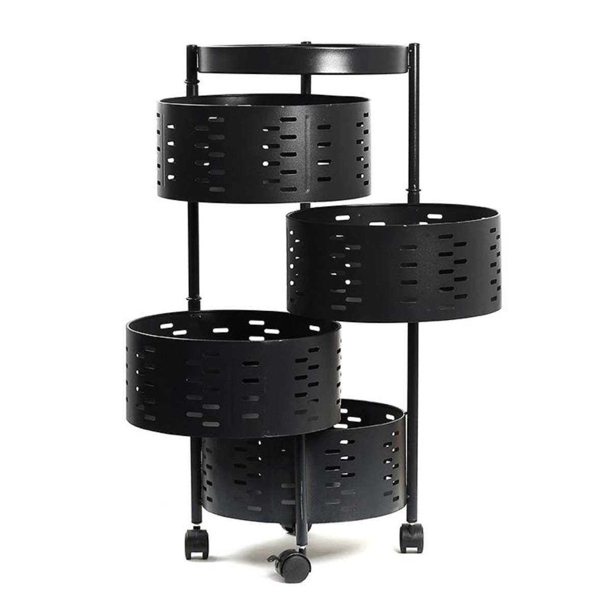 Этажерка на колесах Modern Home "Sphere" 4 яруса 33 х 81 см (R100102-BL) Черная