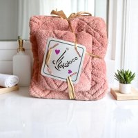 Набор полотенец Koloco микрофибра 70 х 140 + 35 х 75 см (41073) Розовый