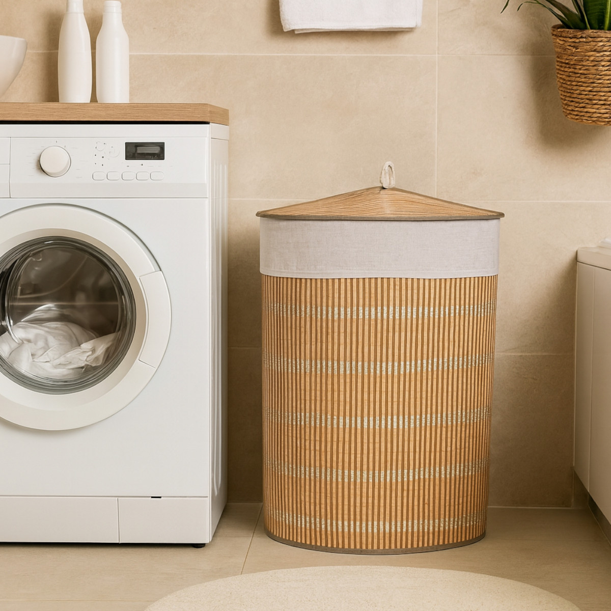Бамбуковий кошик для білизни Bamboo Laundry з кришкою 48 х 35 х 60 см (R35876)