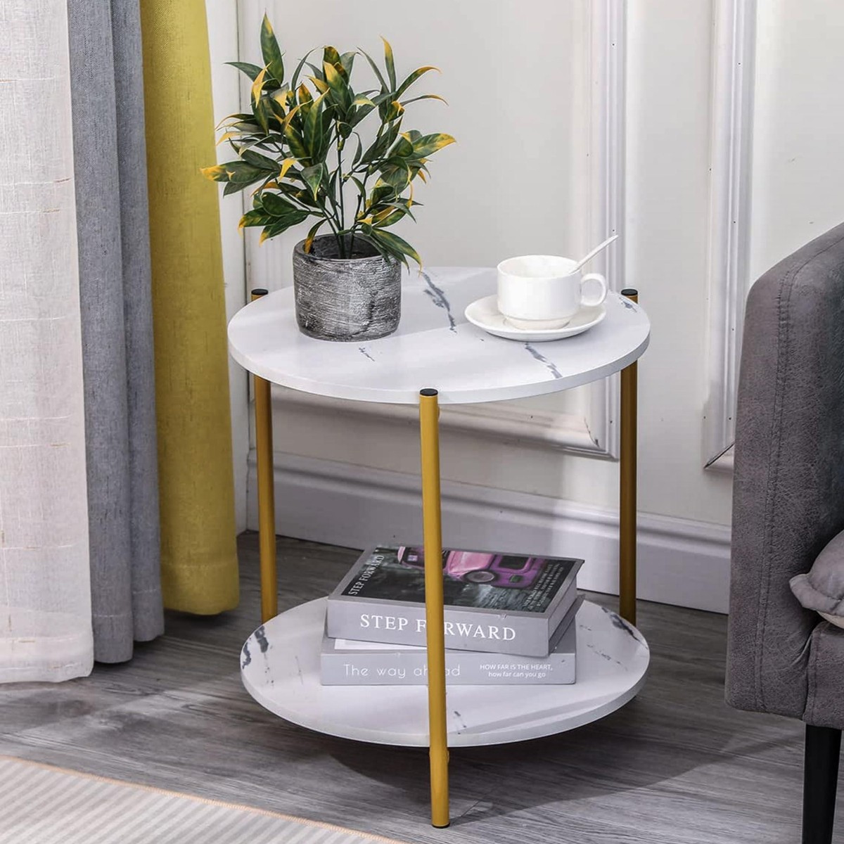Стіл журнальний Modern Home 2 яруси 40 х 40 х 43 см (M50267-W) Білий