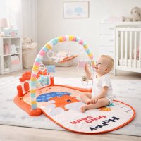 Развивающий коврик для детей Baby's Piano Gym Mat с дугой, пианино и подвесками (139)