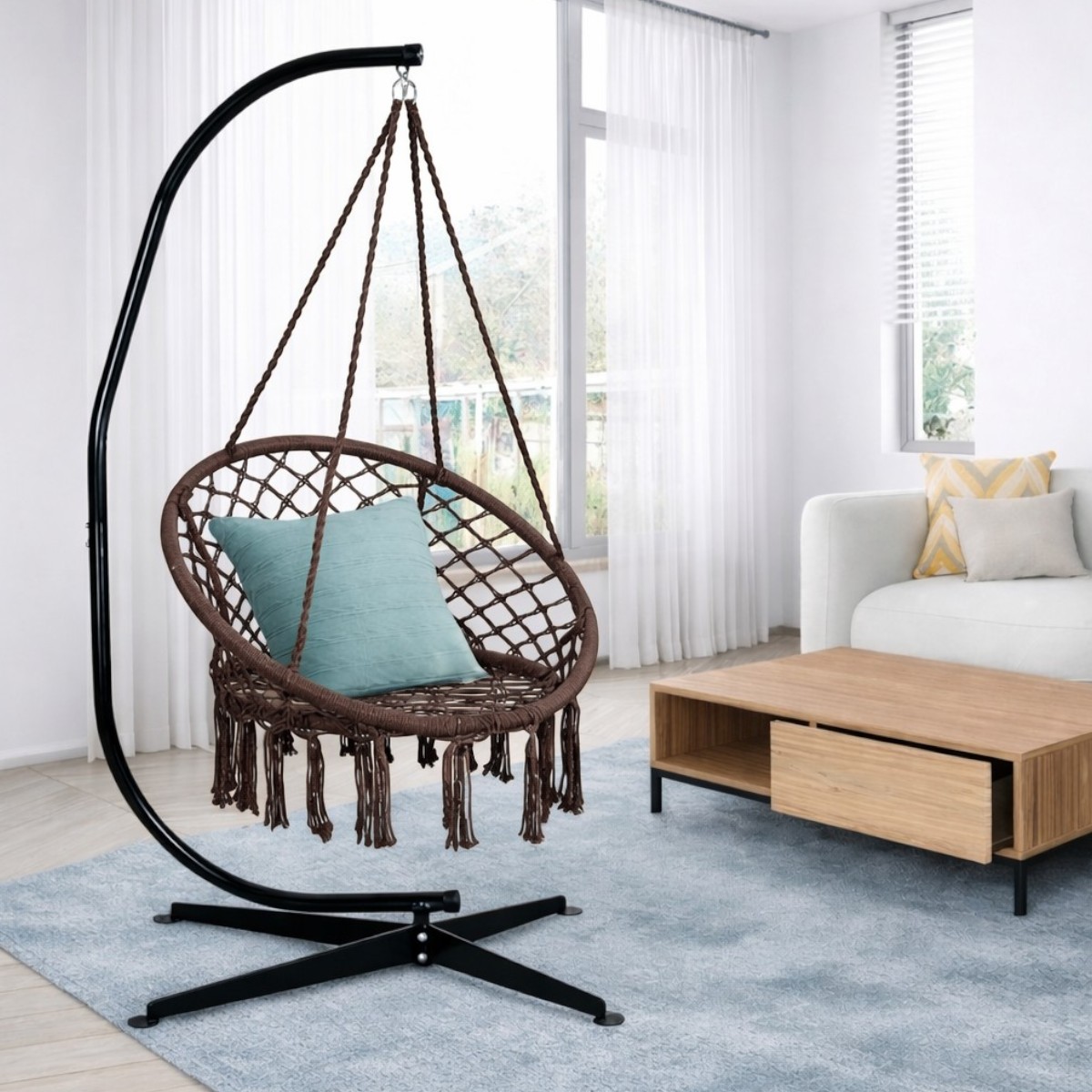 Кресло подвесное бразилийское качели гамак Hanging Chair 60 х 80 х 120 см (6080)