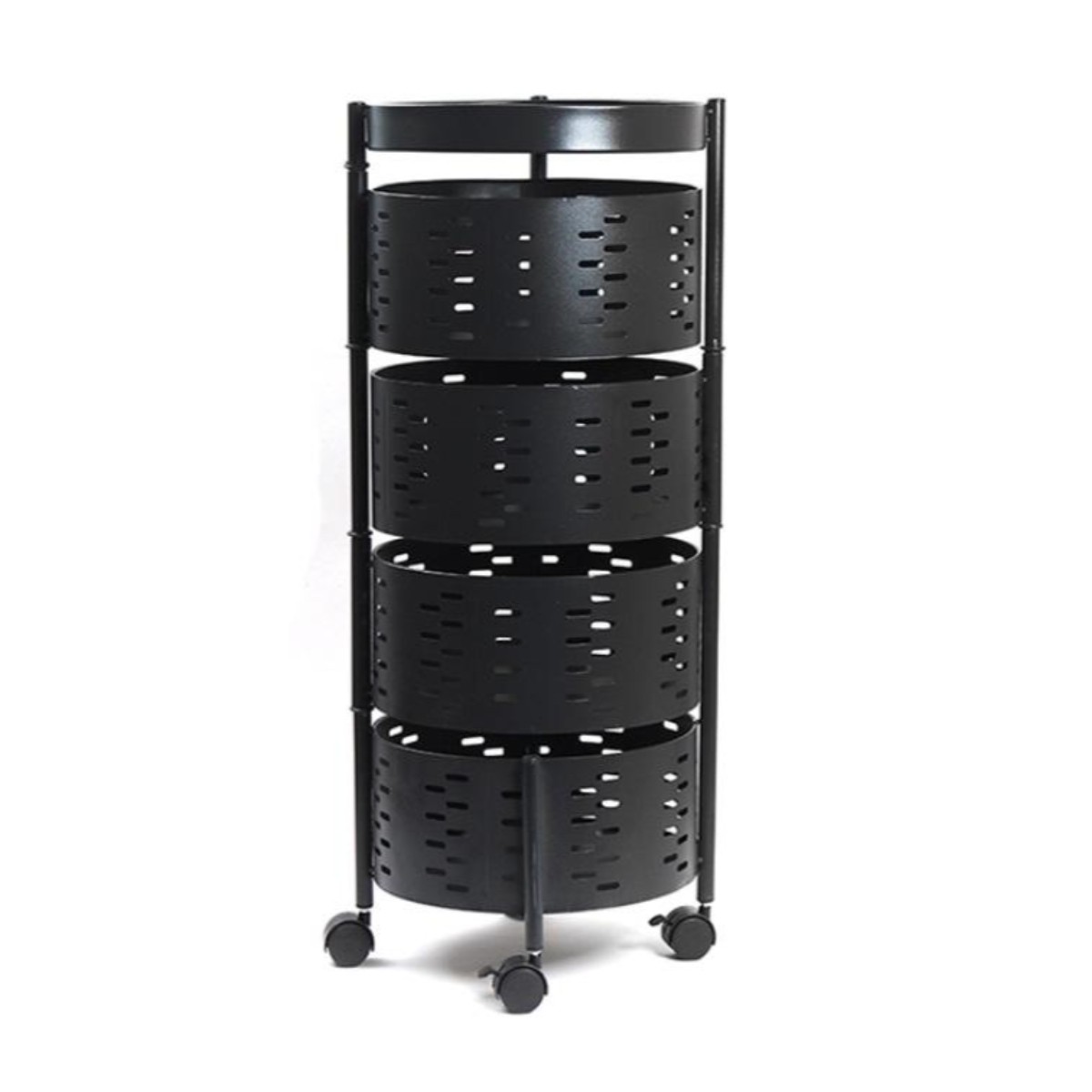 Этажерка на колесах Modern Home "Sphere" 4 яруса 33 х 81 см (R100102-BL) Черная