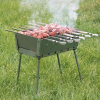 Мангал раскладной чемодан KITUA BBQ на 6 шампуров (УК-М6)