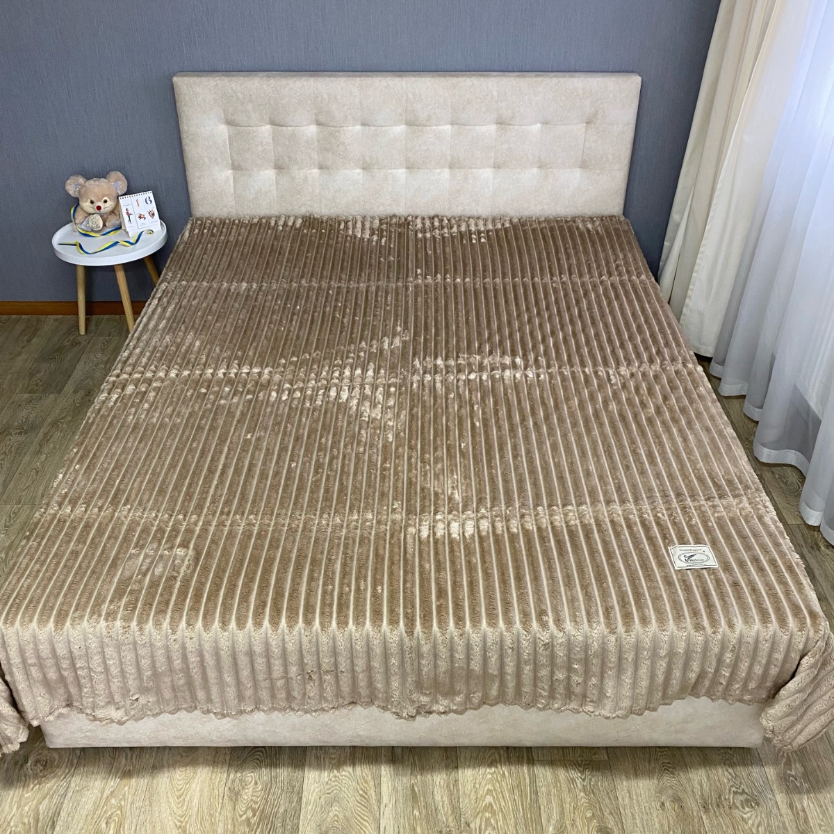 Плед Евро KOLOCO "Королевский шарпей" 4 см 200 х 220 см (37747) Капучино