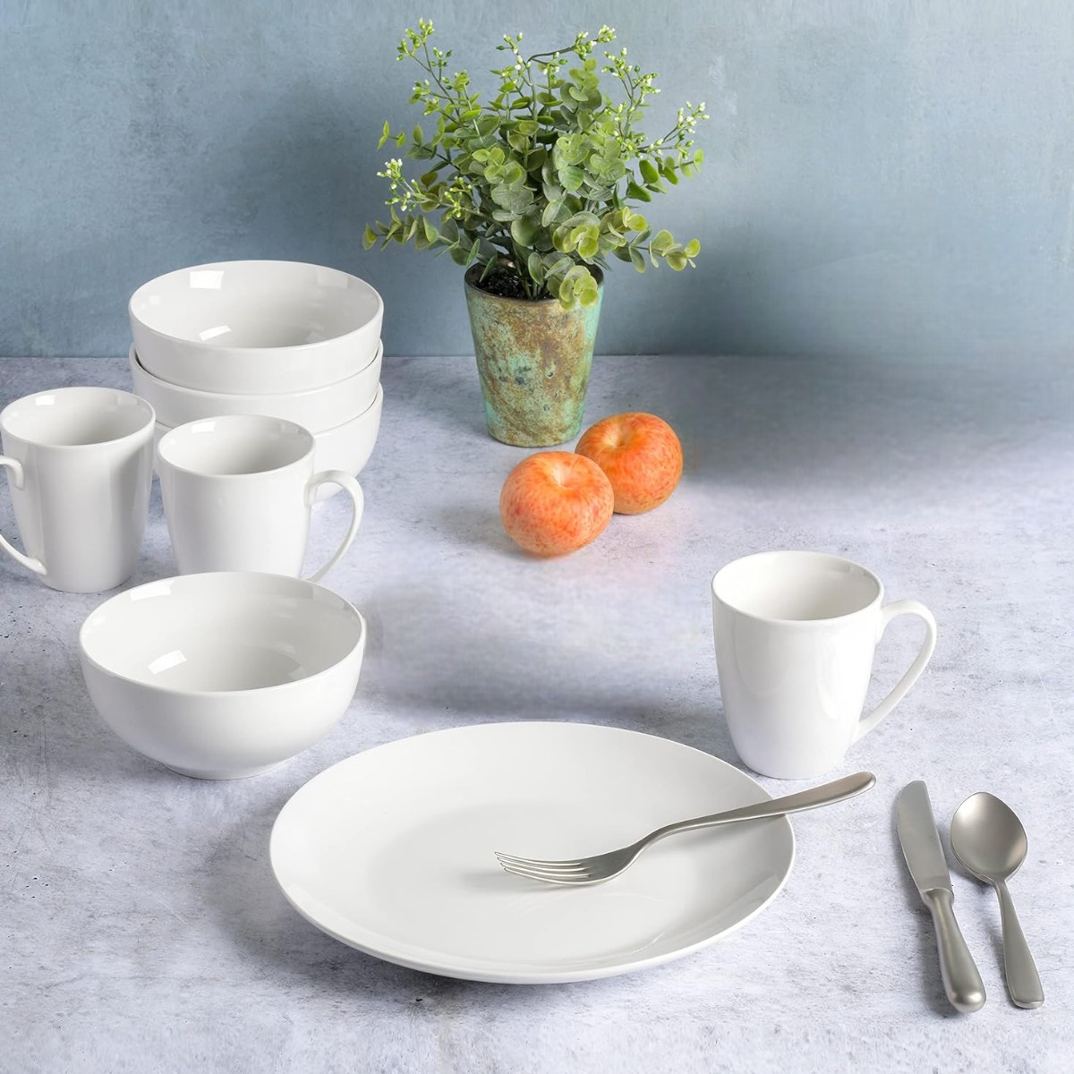 Набор столовой посуды Piece Stoneware 12 предметов (MC5583-3) Белый