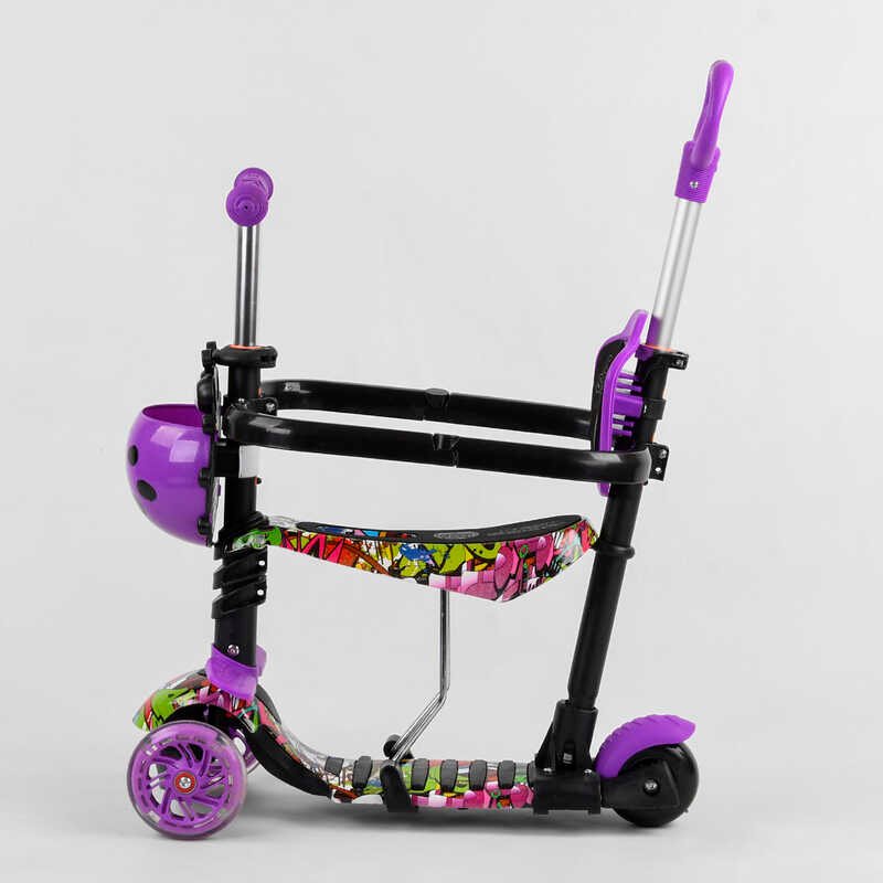 Самокат_5в1_S_6305_(1)_Best_Scooter_АБСТРАКЦИЯ_с_защитным_бампером_PU_колеса_ПОДСВЕТКА__КОЛЕС_в_коро