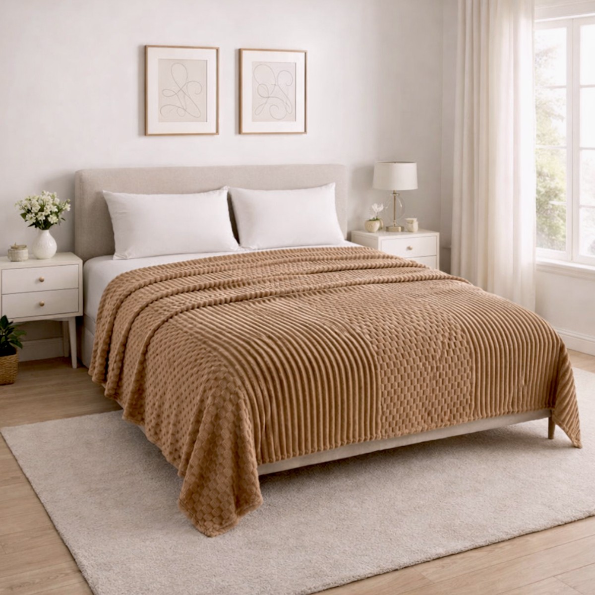 Плед двоспальний KOLOCO "Шарпей Comfort 3D" 180 х 200 см (43231) Коричневий