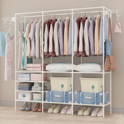 Вешалка напольная для одежды Coat Rack 3 секции (Белый)