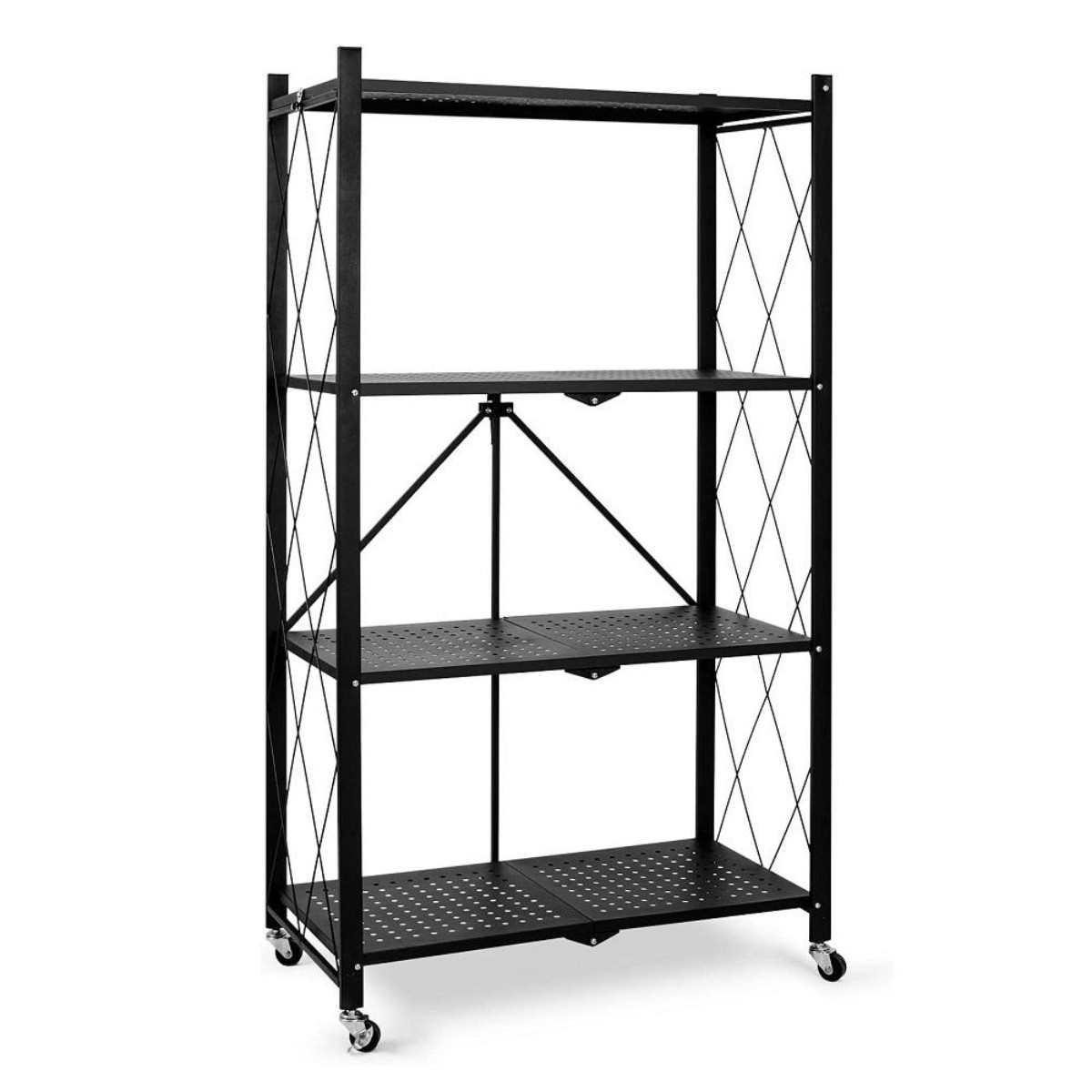Этажерка на колесах Modern Home "Loft" 4 яруса 72 х 34 х 120 см (R100105-BL) Черная