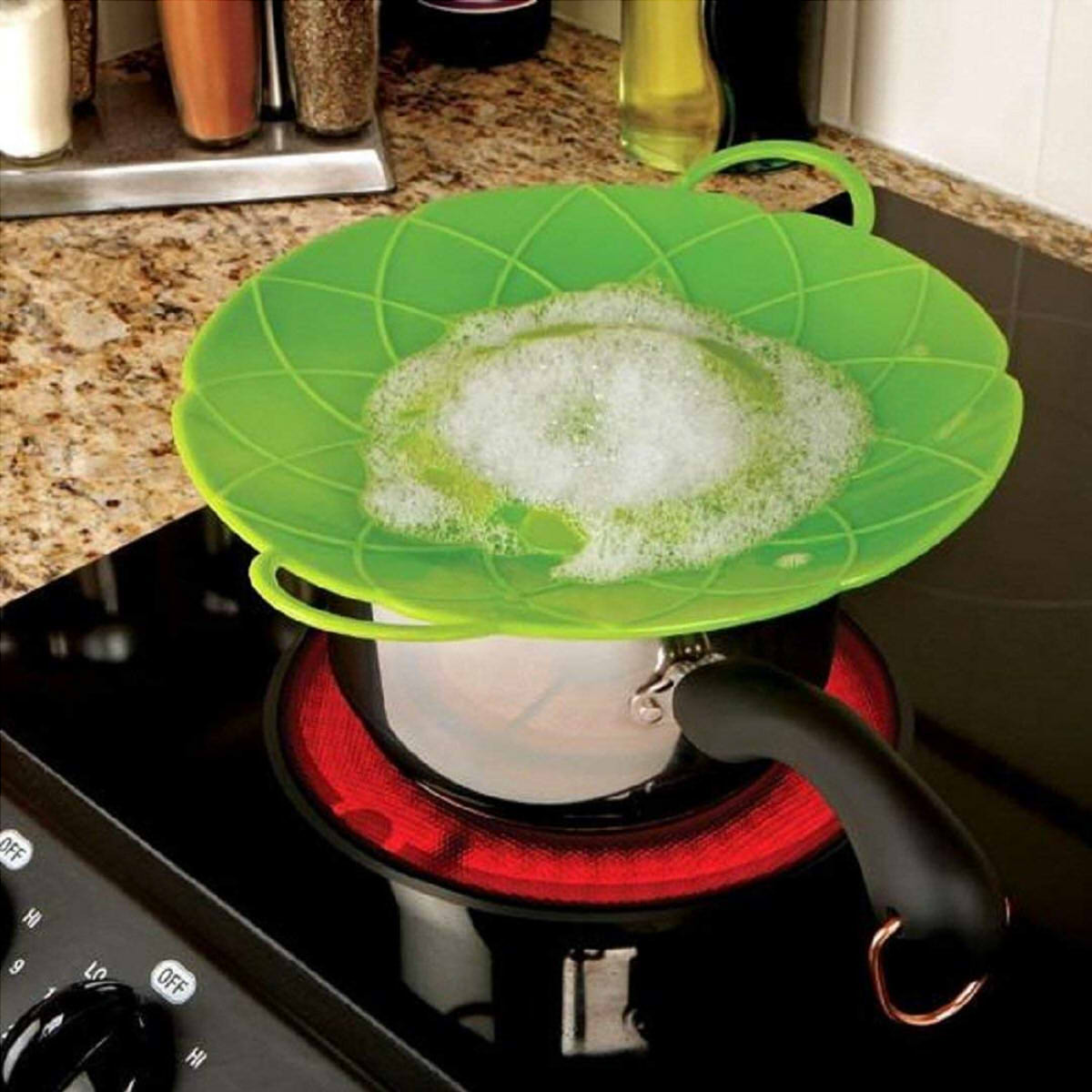 Силиконовая крышка невыкипайка Spill stopper lid 26 см  (Зеленый)