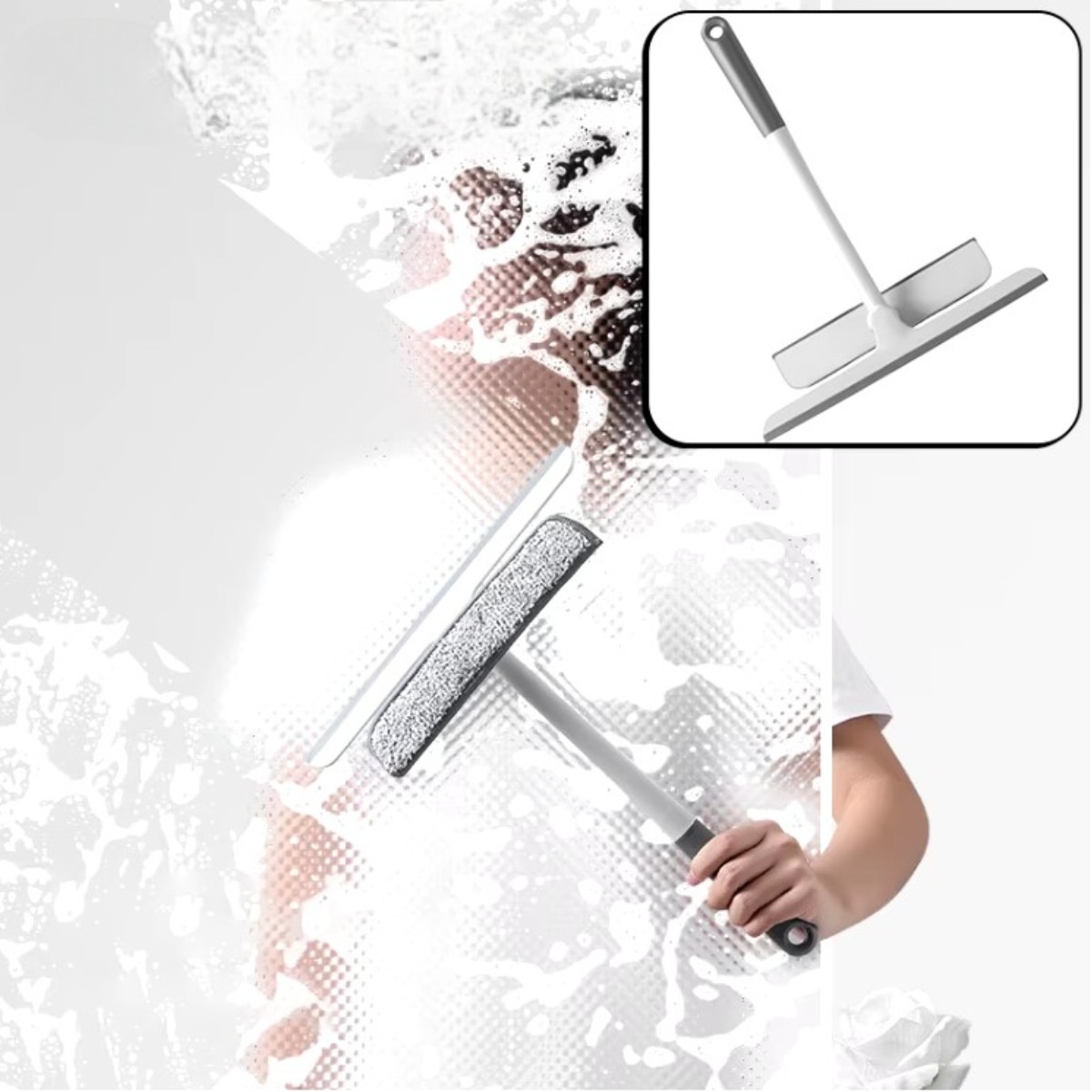 Швабра для вікон із мочалкою Spin Mop 3 в 1 34 см (R90338) 