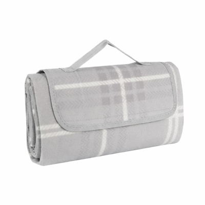 Коврик для пикника Picnic Mat флисовый водонепроницаемый 200 х 200 см (R42069-M) ("Клетка на сером")