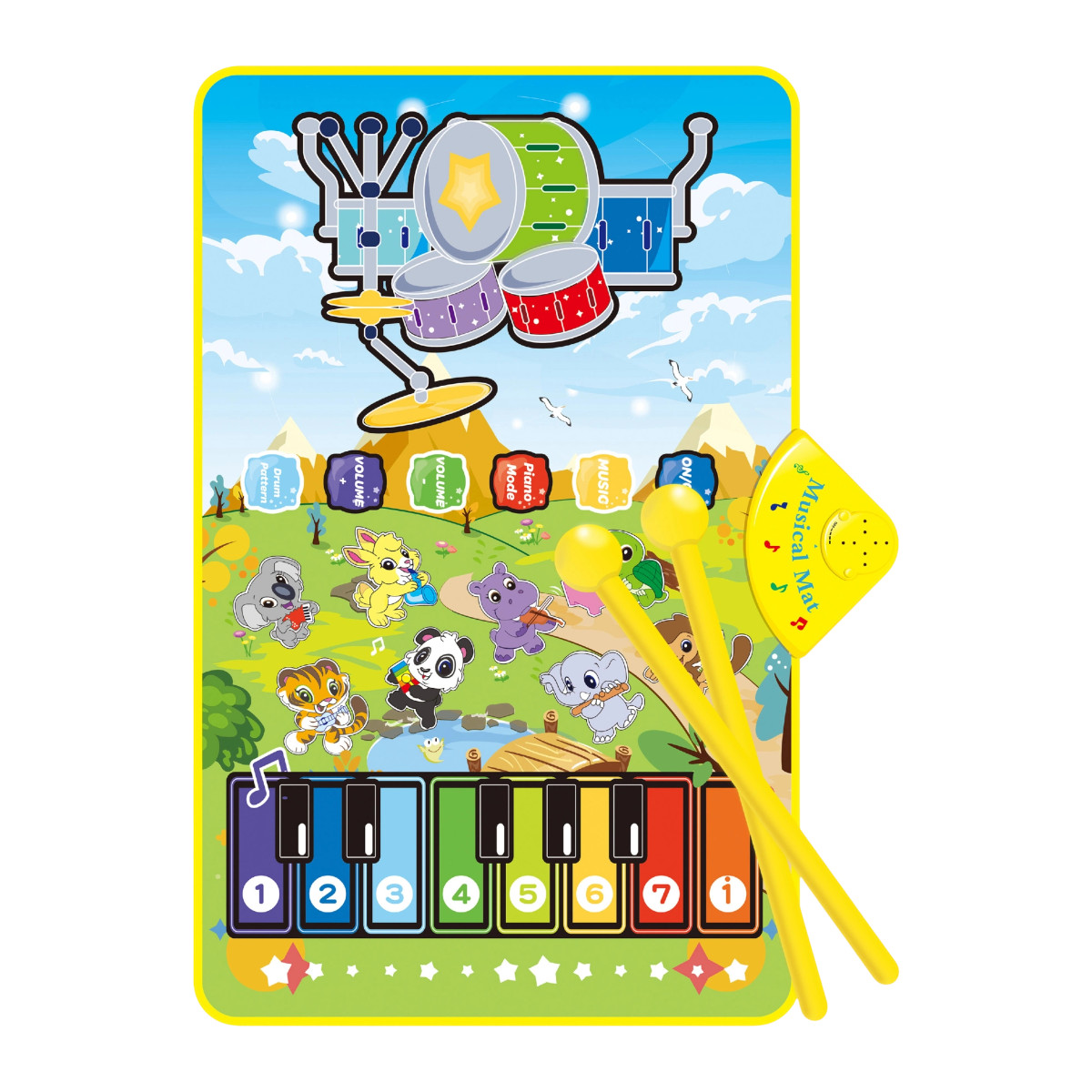 Музыкальный коврик Musical Instrument Drum Kit 2 в 1 Пианино-ударник (YQ 3228)