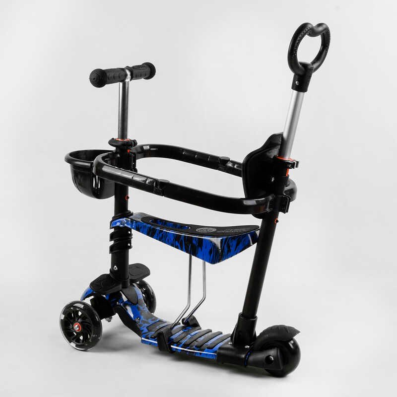 Самокат_5в1_S_6233_(1)_Best_Scooter_АБСТРАКЦИЯ_с_защитным_бампером_PU_колеса_ПОДСВЕТКА__КОЛЕС_в_коро