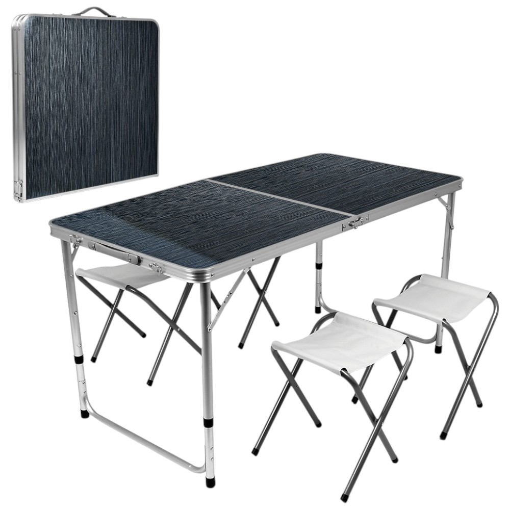 Раскладной стол чемодан с 4 стульями для пикника, рыбалки Folding Table 120 х 60 х 70 см (MH-5309S)